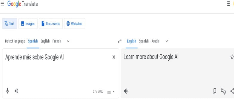 Google translate AI